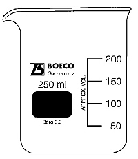 Glass beaker 25ml, low form